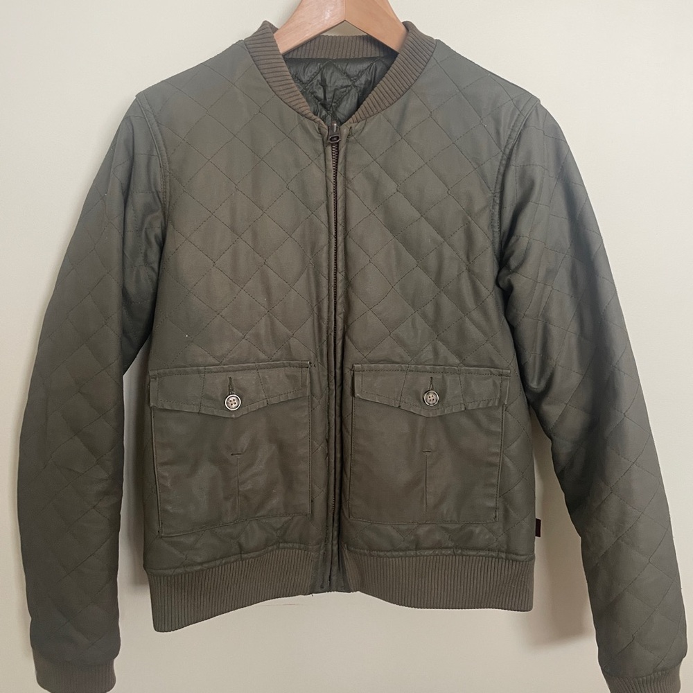 Burton Olive Quilted Bomber Jacket